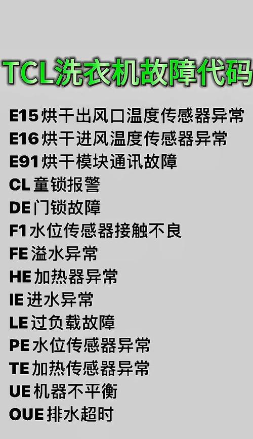 lg全自动滚筒洗衣机所有故障码