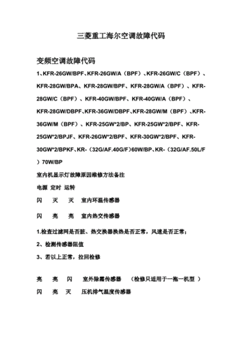 三菱重工立式空调p8什么故障