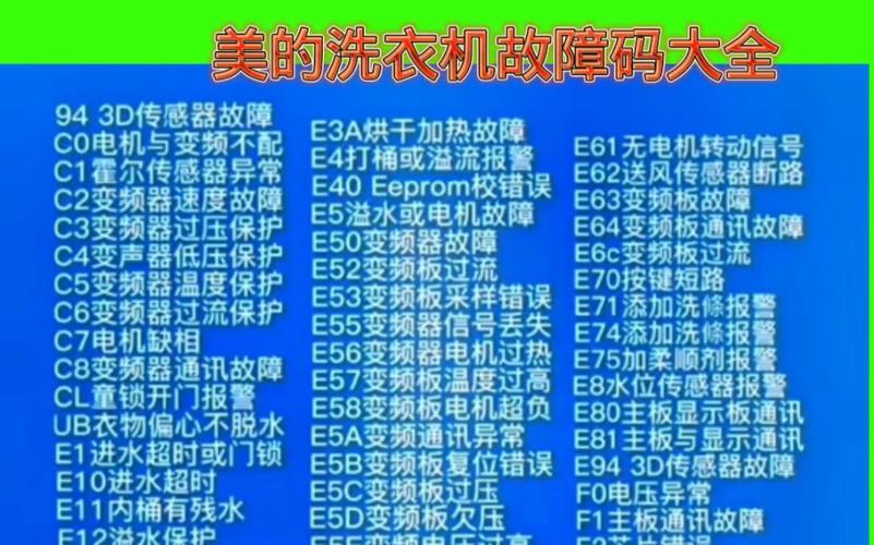 美的滚筒洗衣机故障码怎么查