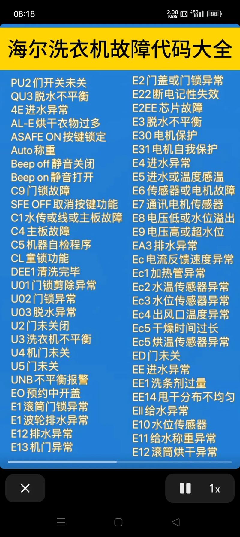 滚筒洗衣机查看故障码怎么办